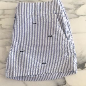 VINEYARD VINES Seersucker embroidered shorts